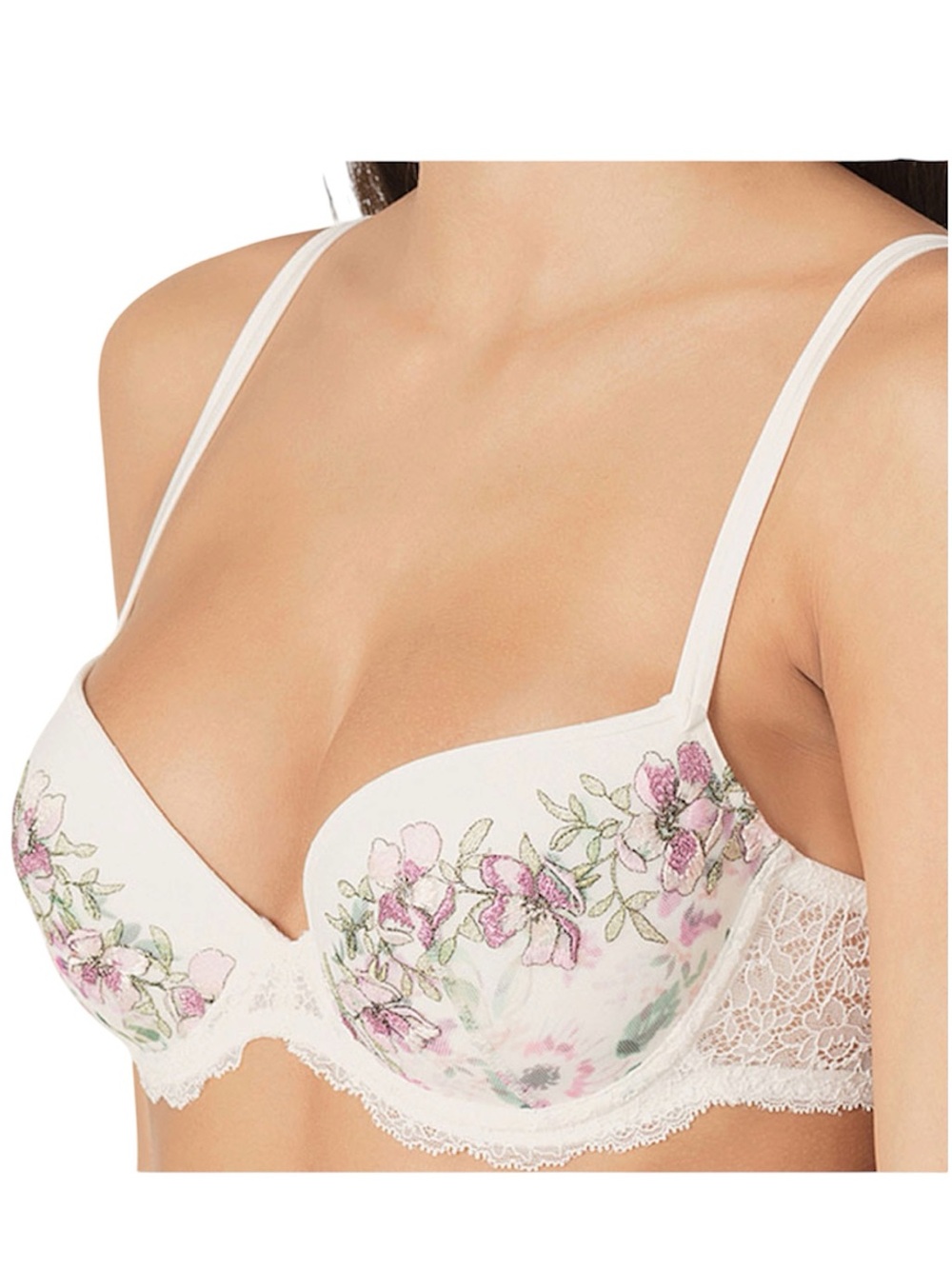 Marie Jo Dahlia deep plunge underwire bra with floral embroidery Size 32C